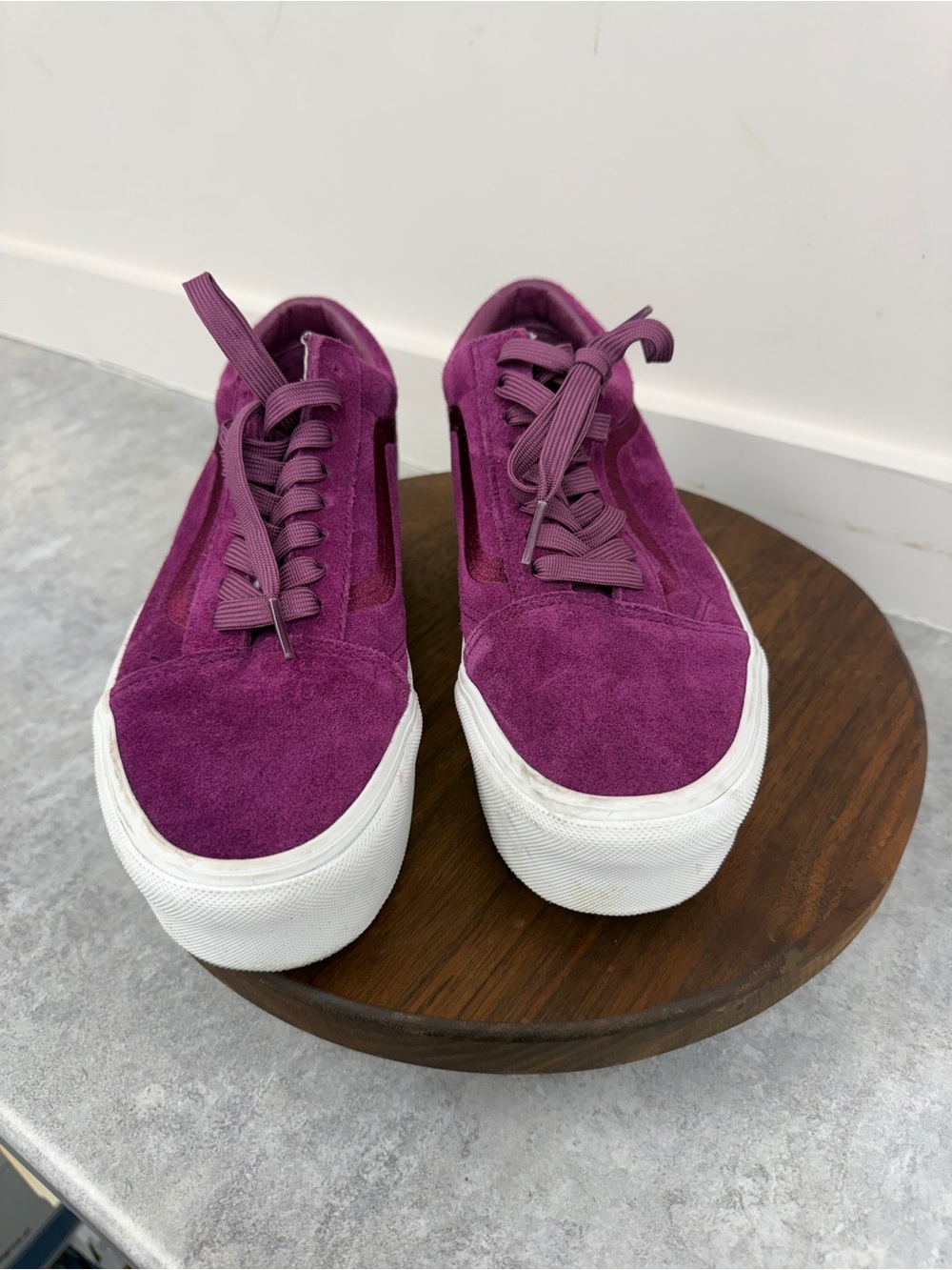 Vans Plum Suede Platform Lace-Up Sneakers - Picture 9 of 9
